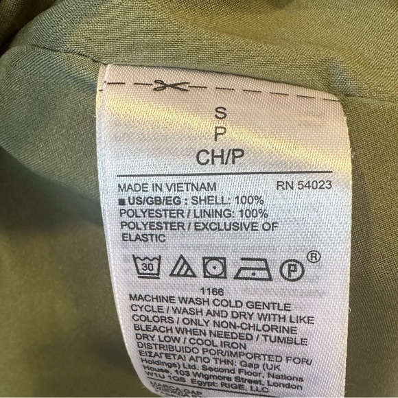 Gap army green sleeveless chiffon dress - Picture 2 of 4